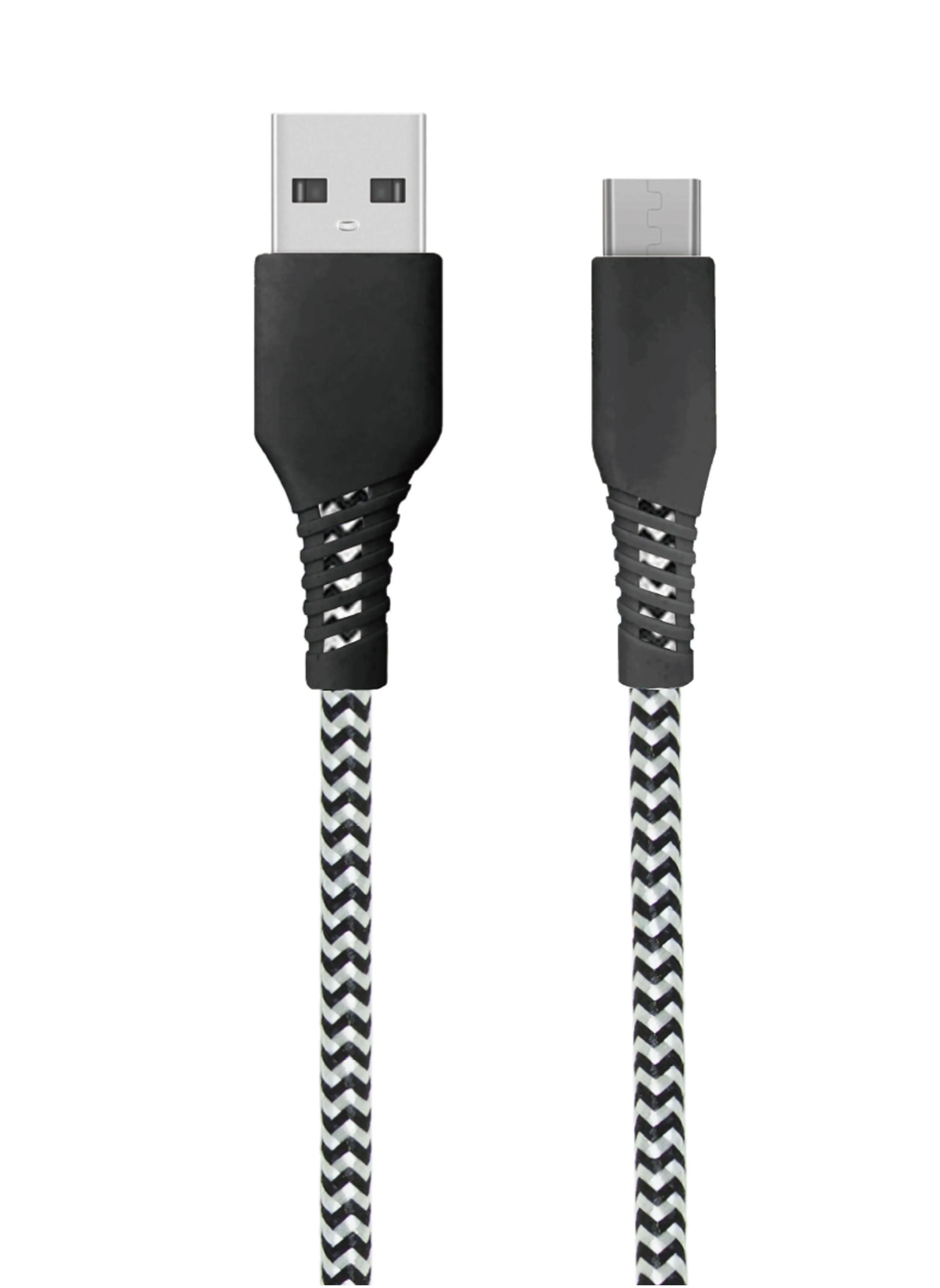 كابل مايكرو USB اسود 1متر  ضد القطع بخاصية الشحن السريع  من موجماكس-1