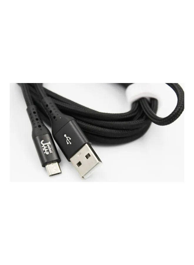 كابل مايكرو USB للشحن ونقل البيانات لون أسود.-1