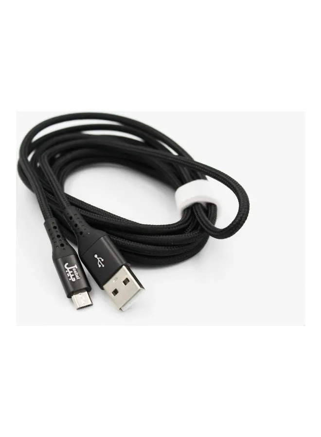 كابل مايكرو USB للشحن ونقل البيانات لون أسود.-2