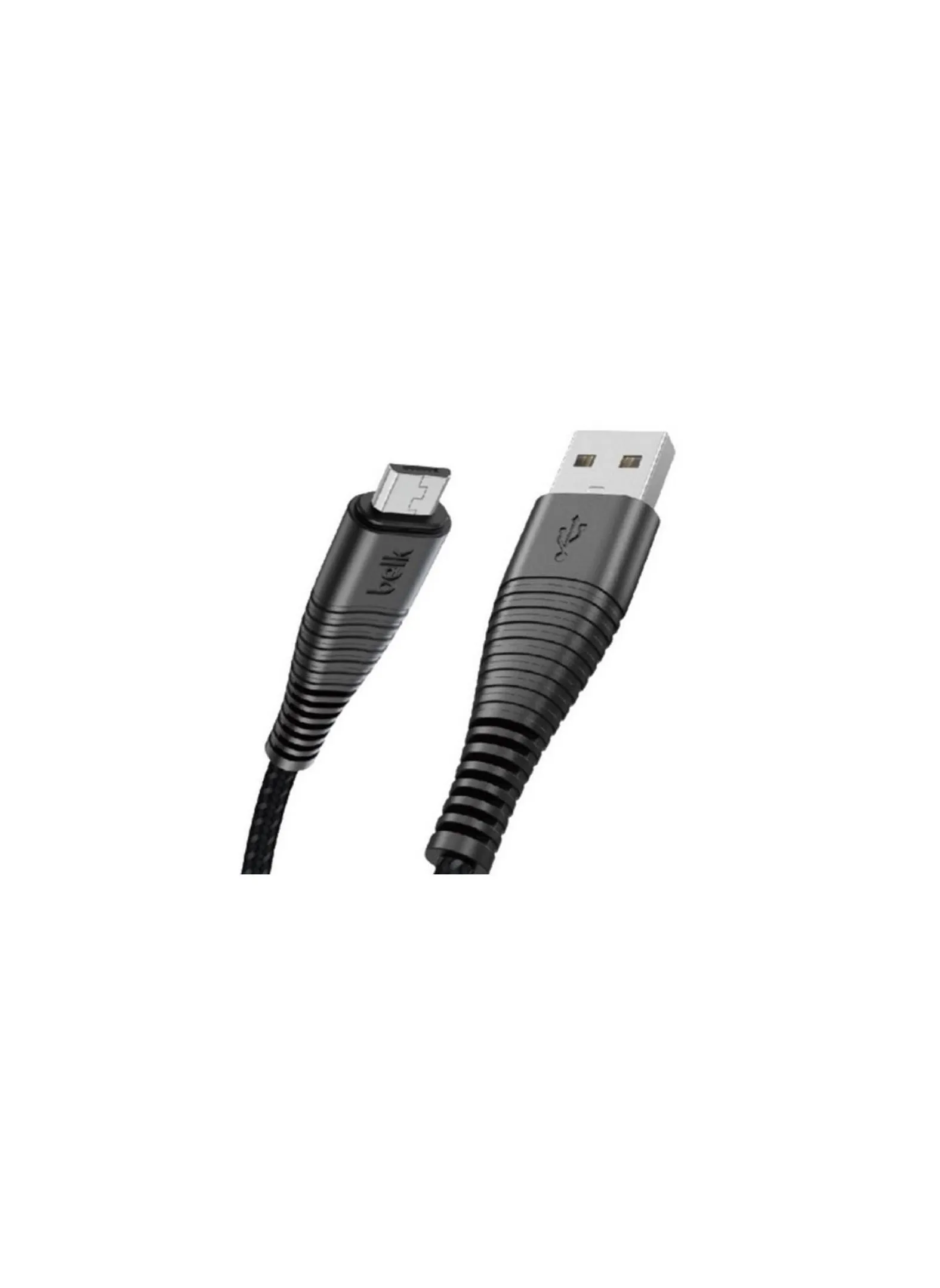 كابل شحن USB صغير عالي السرعة قماش مقاوم للقطع 2000 مم أسود-1