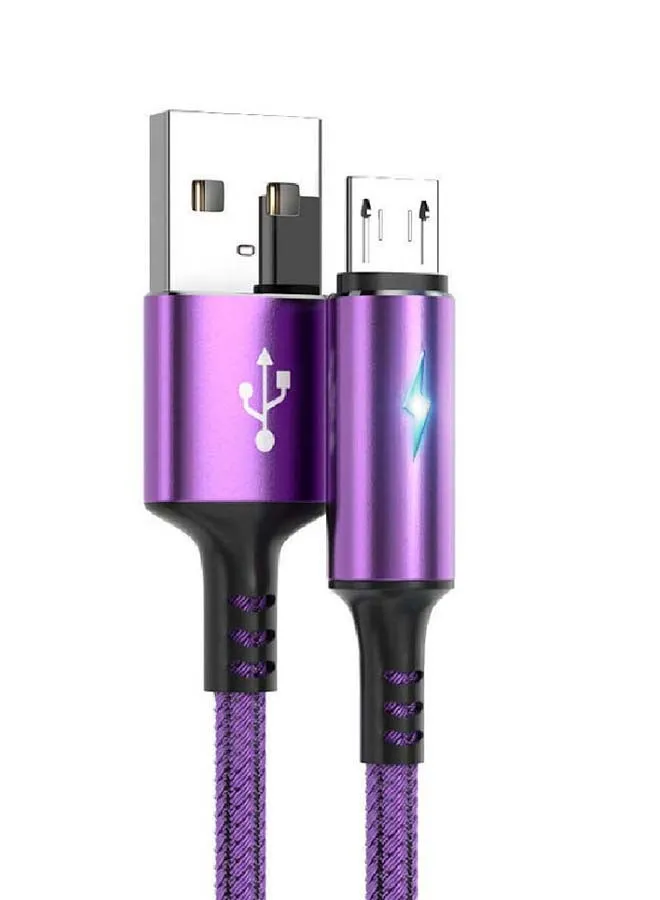 كابل شحن بمنفذ مايكرو USB أرجواني-1