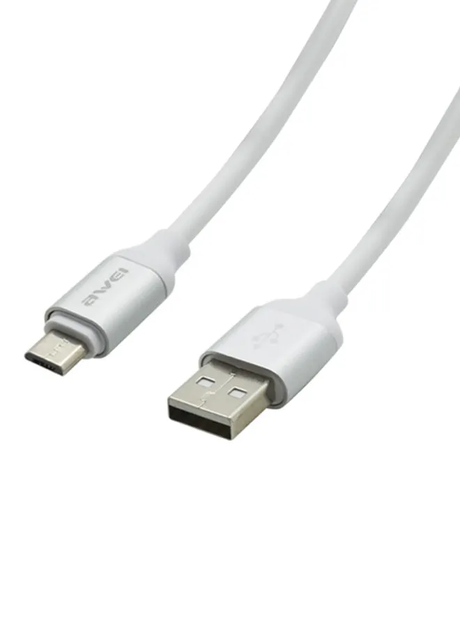 كابل شحن ومزامنة البيانات بمنفذ Micro USB أبيض-1