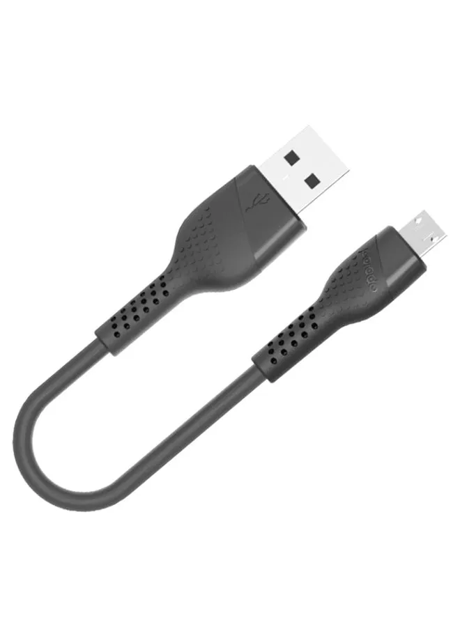 كابل شحن ومزامنة بيانات بمنفذ Micro USB أسود-1