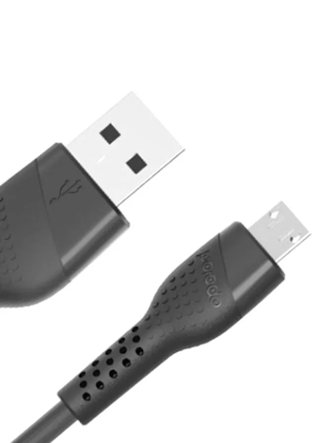 كابل شحن ومزامنة بيانات بمنفذ Micro USB أسود-2