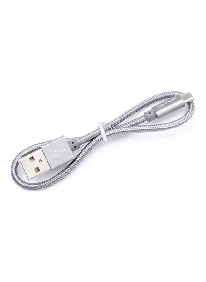 كابل شحن ومزامنة بيانات بمنفذ Micro USB رمادي-2