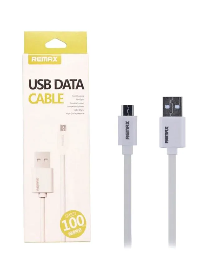 كابل شحن ومزامنة بيانات بمنفذ Micro USB أبيض-1