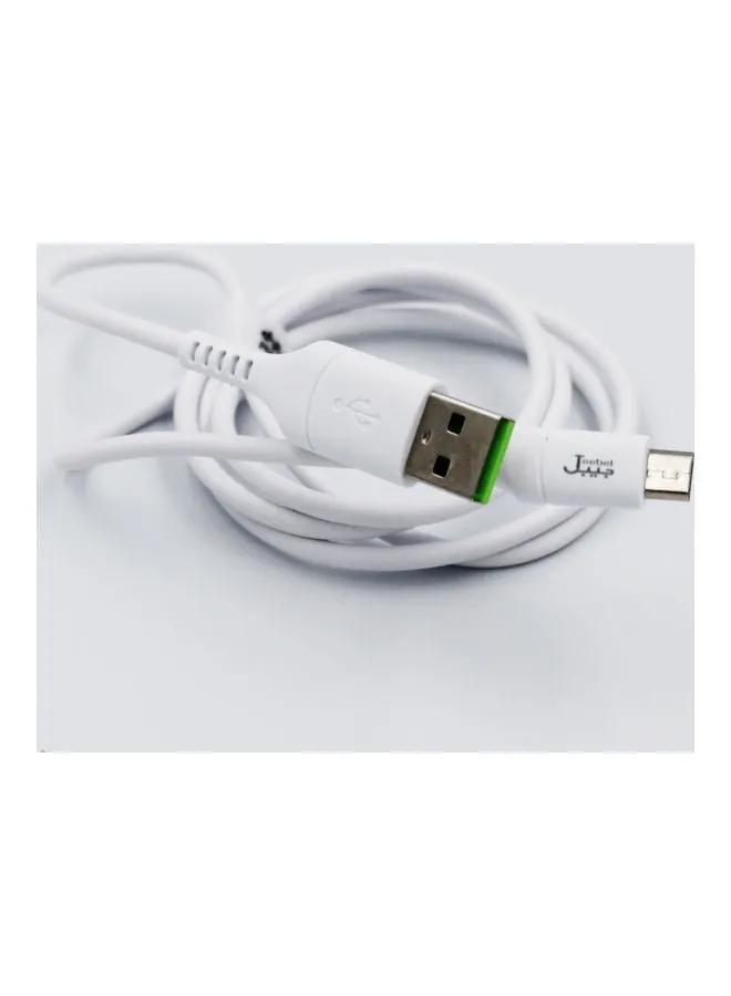 كابل مايكرو USB من الجلد للشحن ونقل البيانات لون أبيض-1