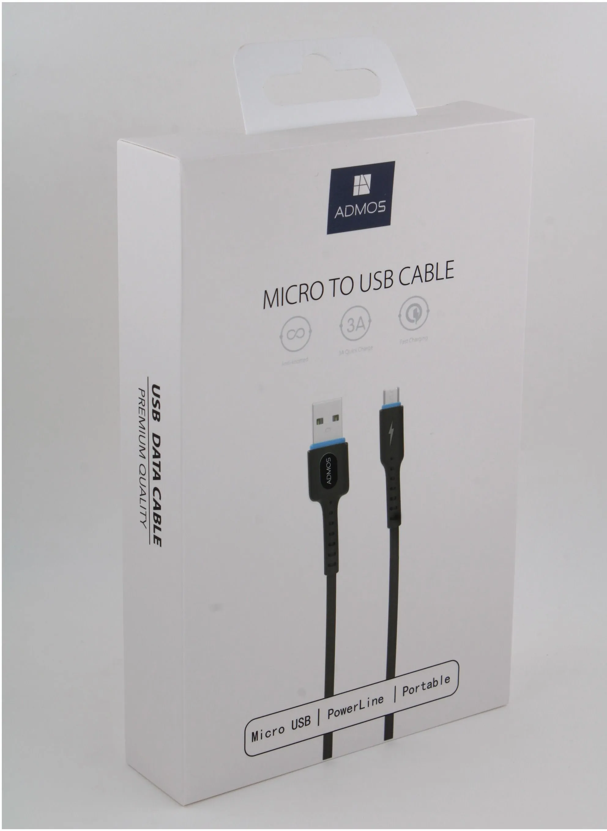 كابل شحن سريع Micro USB عالي الجودة أسود-1