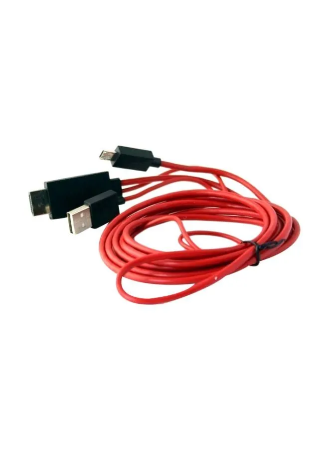 كابل محول من مايكرو USB إلى HDMI لهاتف سامسونج جالاكسي S4 أحمر/أسود/فضي-1