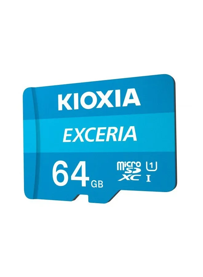 بطاقة MicroSD Exceria مع محول فئة 10 بدقة عالية كاملة وسرعة قراءة عالية 100 ميجابايت/ثانية LMEX1L064GG2 أزرق 64 GB-2