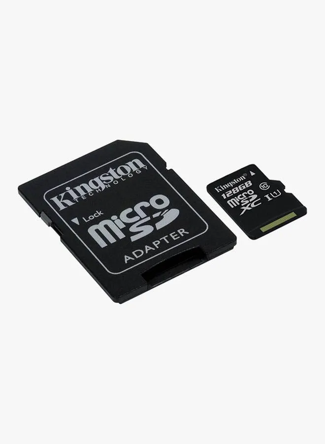 بطاقة فلاش ميموري MicroSDHC بتقنية كلاس 10 كانفاس مع محول 128 GB-2