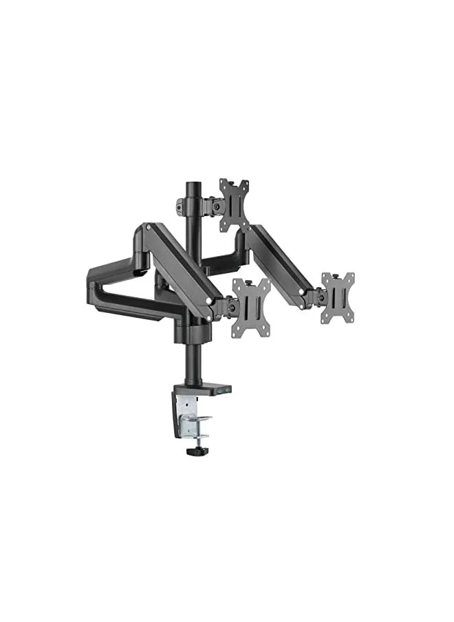 Minds Triple 17 Inches-32 Inches Monitor Arm Aluminum Desk Mount Fits Three Monitor Full Motion AdjUStable With USb 3.0- Vesa/C-Clamp/Grommet/Cable Management-2