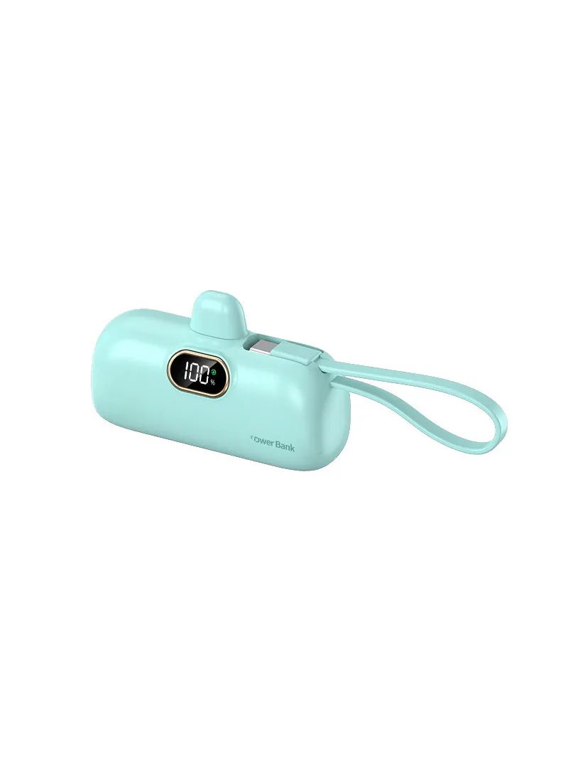 Mini Capsule 22.5W Fast Charge Power Bank Portable Green-TYPE-C head (auxiliary line Apple line)-1