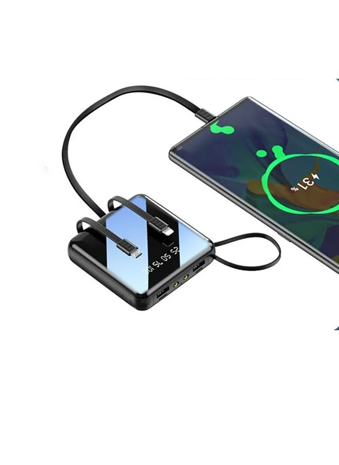 البنك الرقمي المحمول الصغير مع شاشة عرض رقمية: صغير الحجم و محمول مع خط، بسعة كبيرة 20000mAh، و شحن سريع للطاقة المحمولة للهواتف النقالة. هدية مثالية.-2