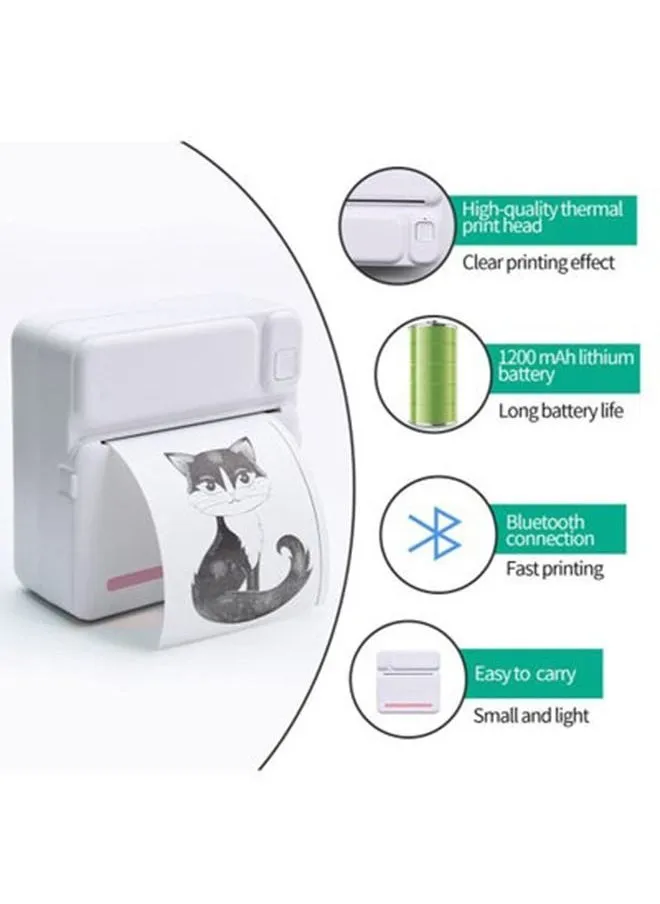 Mini Portable Thermal Printer with 1 Roll Paper-2