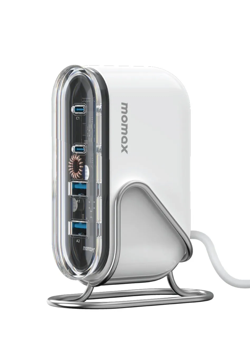 Momax 1-Charge Flow GaN Tech Desktop Charger 4 Ports 80W - White-1