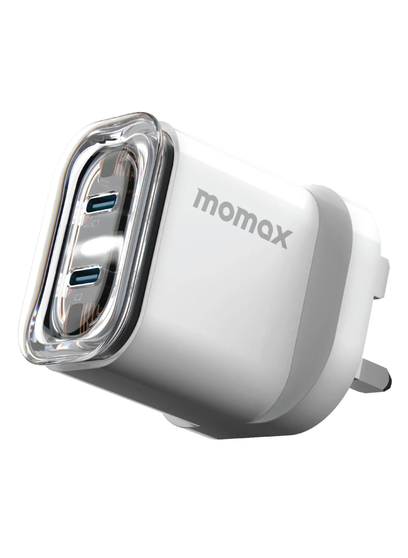 Momax 1-Charge Flow GaN Wall Charger 2-Port USB-C 35W - White-1