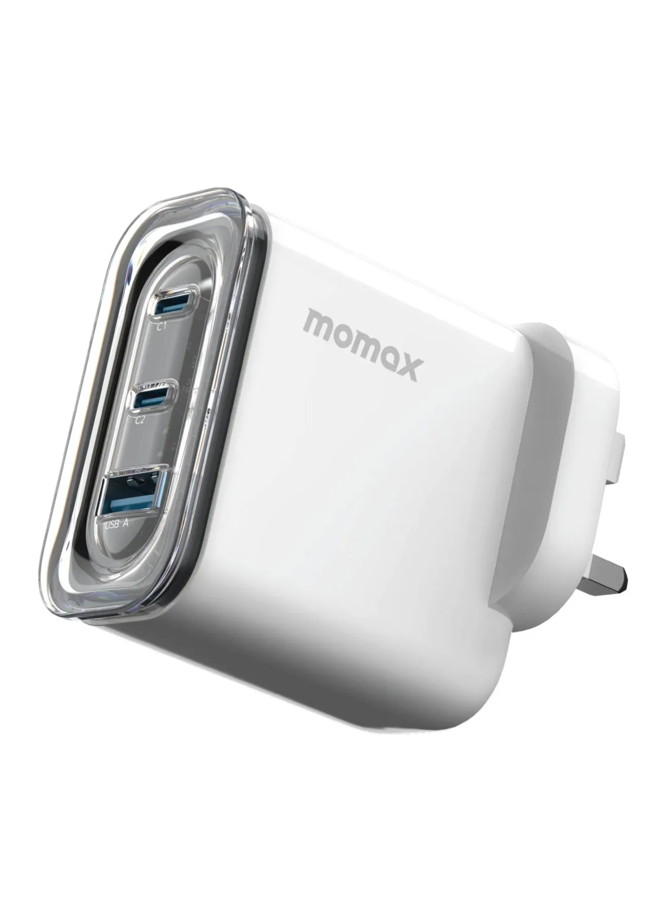 Momax 1-Charge Flow GaN Wall Charger 3 Ports 80W - White-1