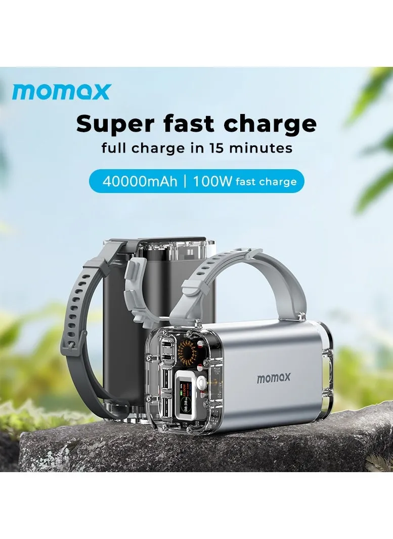 Momax 40000mAh Mini Power Station 100W Portable - Silver-2