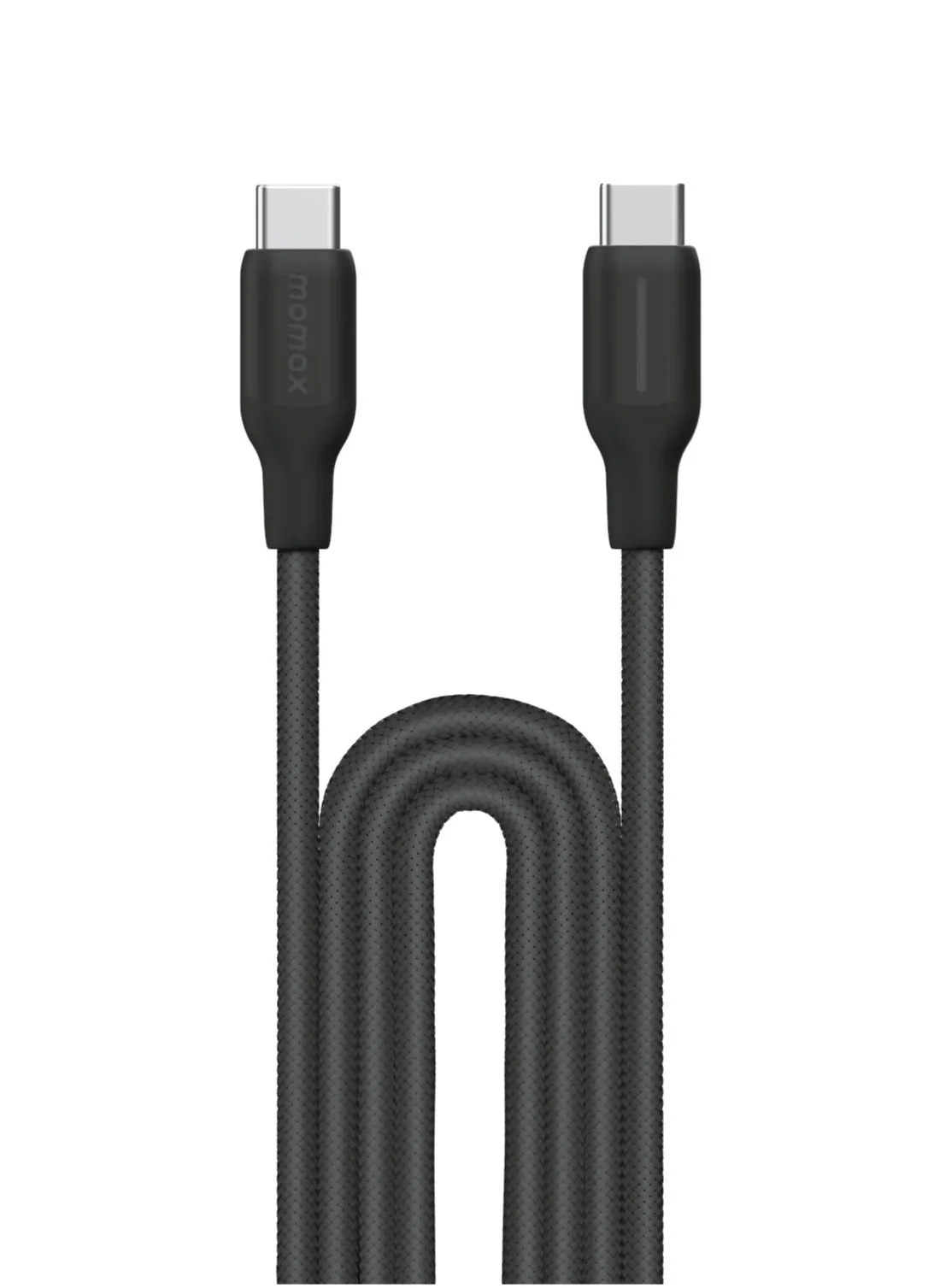 Momax Flow 100W USB-C to USB-C 2m Braided Cable, Fast Charging, and Data Transfer, Black-1