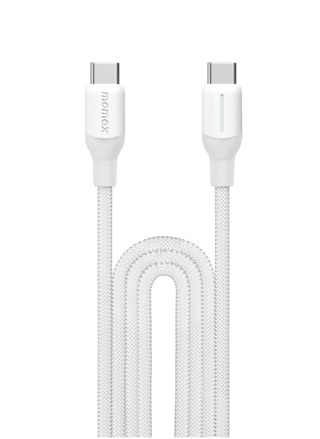 Momax Flow 100W USB-C to USB-C 3m Braided Cable, Fast Charging, and Data Transfer, White-1