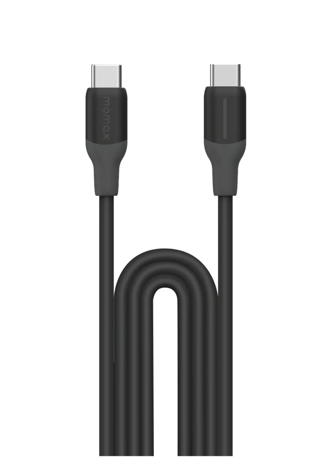 Momax Flow 60W USB-C to USB-C 1.2m Silicone Cable, Fast Charging and Data Transfer, Black-1