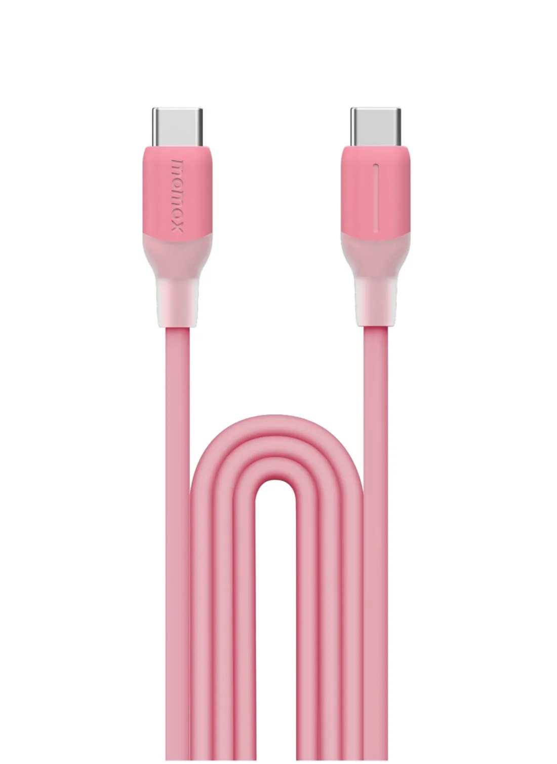 Momax Flow 60W USB-C to USB-C 1.2m Silicone Cable, Fast Charging and Data Transfer, Pink-1