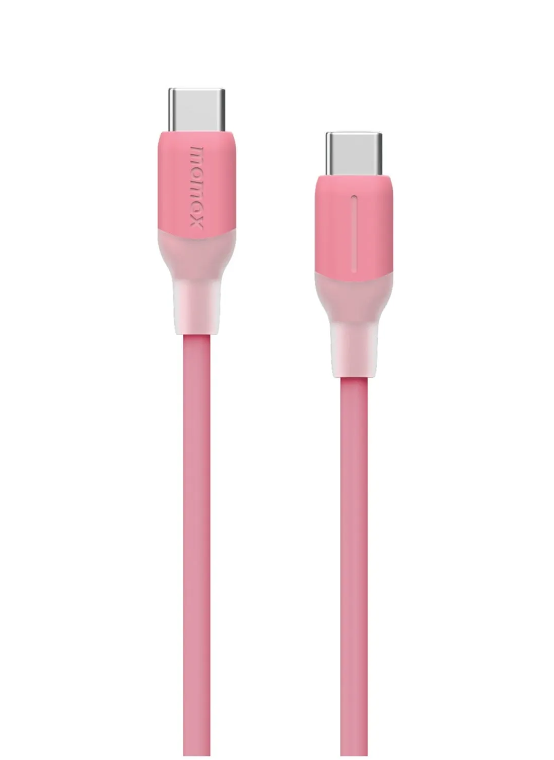 Momax Flow 60W USB-C to USB-C 1.2m Silicone Cable, Fast Charging and Data Transfer, Pink-2