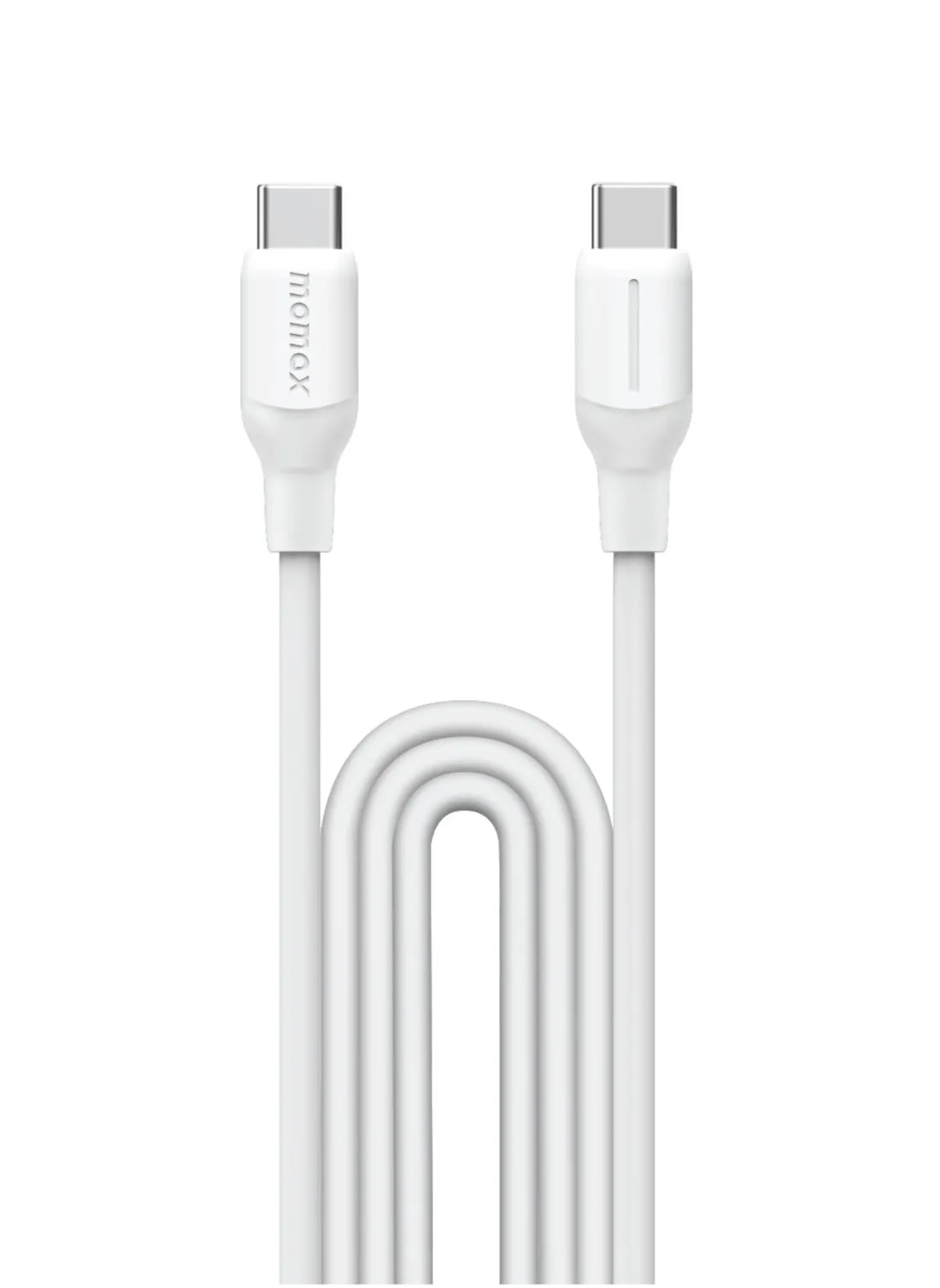 Momax Flow 60W USB-C to USB-C 1.2m Silicone Cable, Fast Charging and Data Transfer, White-1