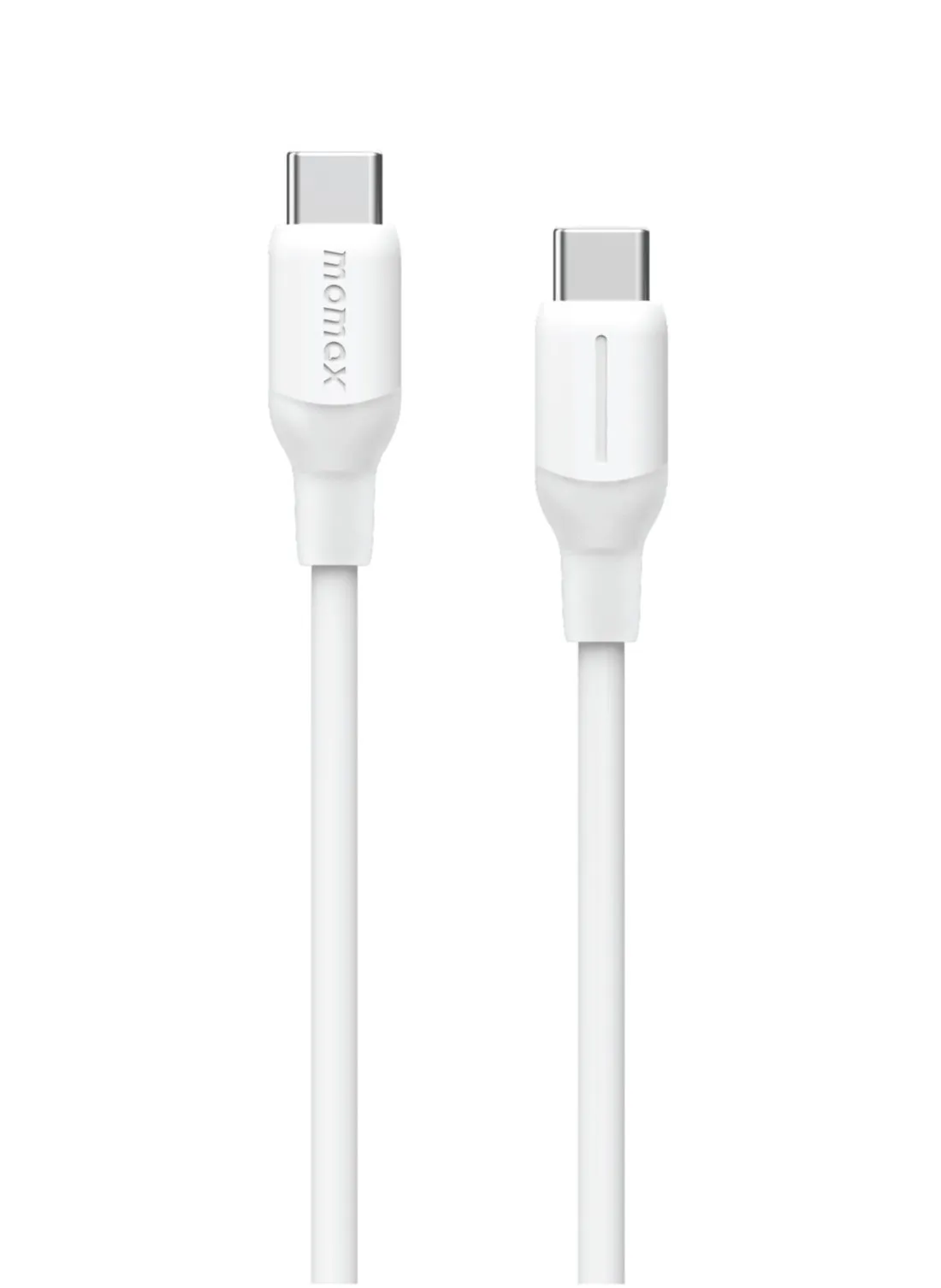 Momax Flow 60W USB-C to USB-C 1.2m Silicone Cable, Fast Charging and Data Transfer, White-2