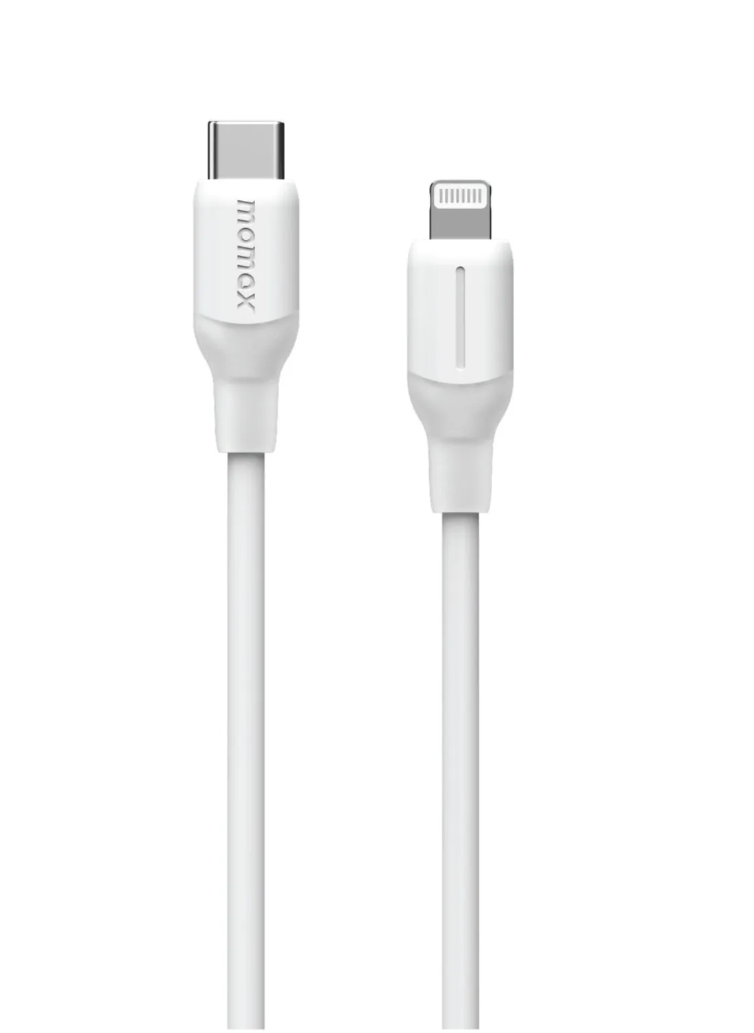 Momax Flow USB-C to Lightning 1.2m Silicone Cable, Fast Charging and Data Transfer, Apple MFi Certified, White-2