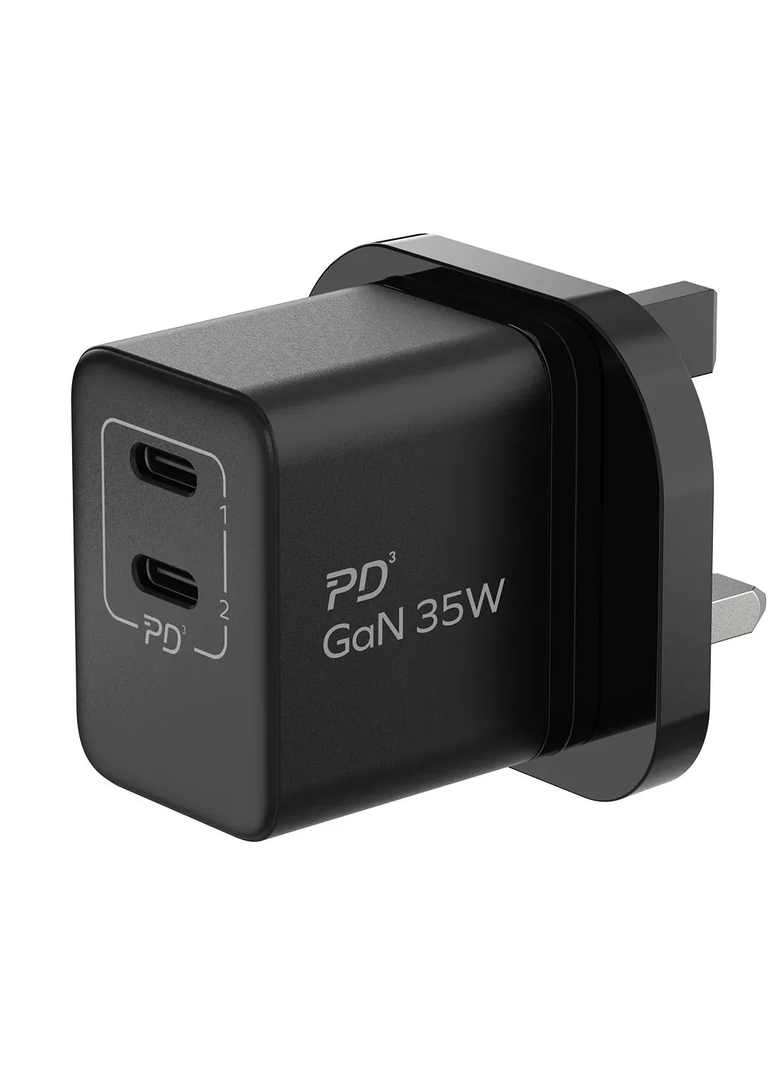 Momax One Plug GaN 35W 2-Port Mini Fast Charger 2 USB-C port - Black-2