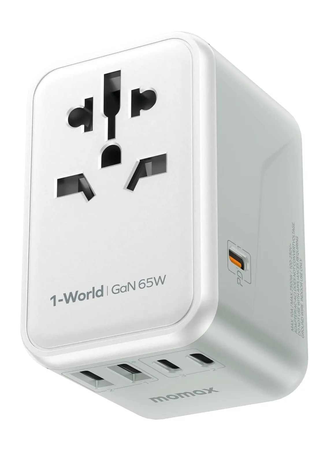 Momax Travel Adapter Charger GaN PD 5 Ports 65W - White-1