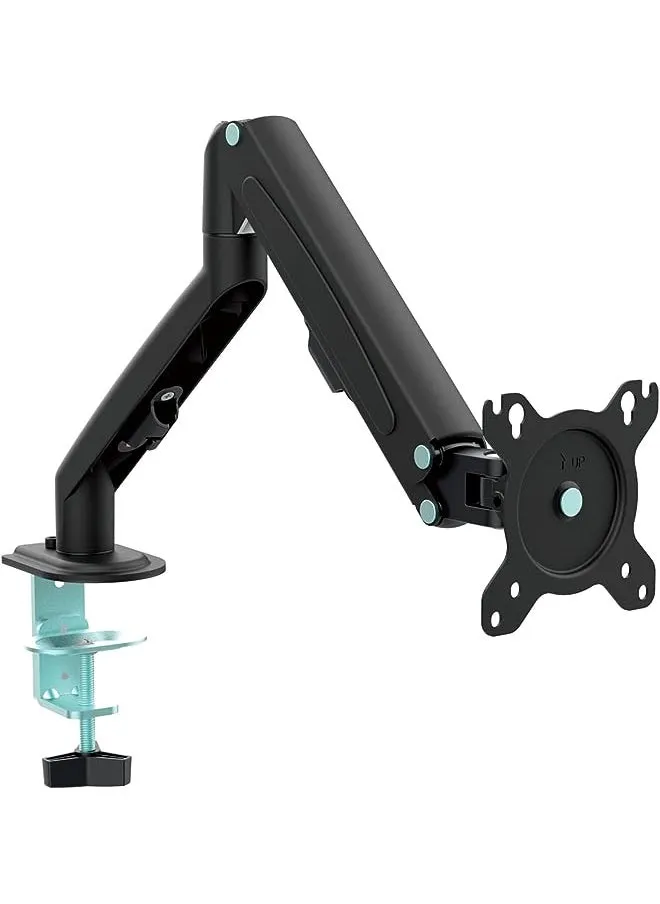 Monitor Mount Stand, Articulating Gas Spring Monitor Arm, Adjustable Monitor Stand, Monitor Desk Mount with Clamp and Grommet Base - Fits 17 to 27 Inch LCD Computer Monitors-1