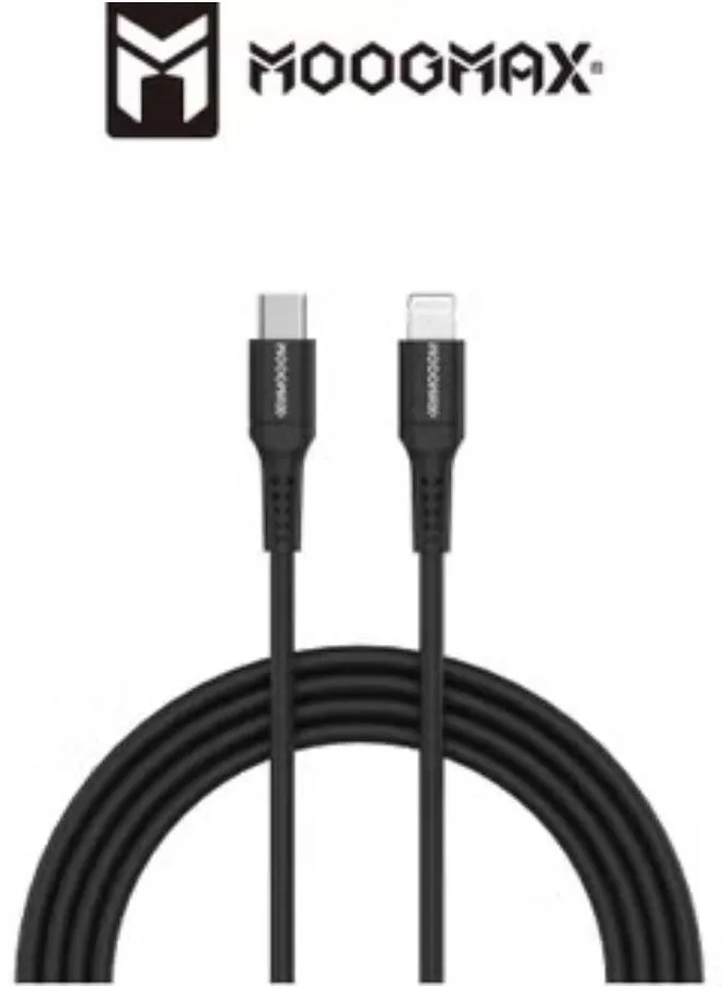 Moogmax 2M iPhone Lightning to Type-C Fast Charging Cable (MFI Certified) - Durable and  Heat-Resistant, Black-1