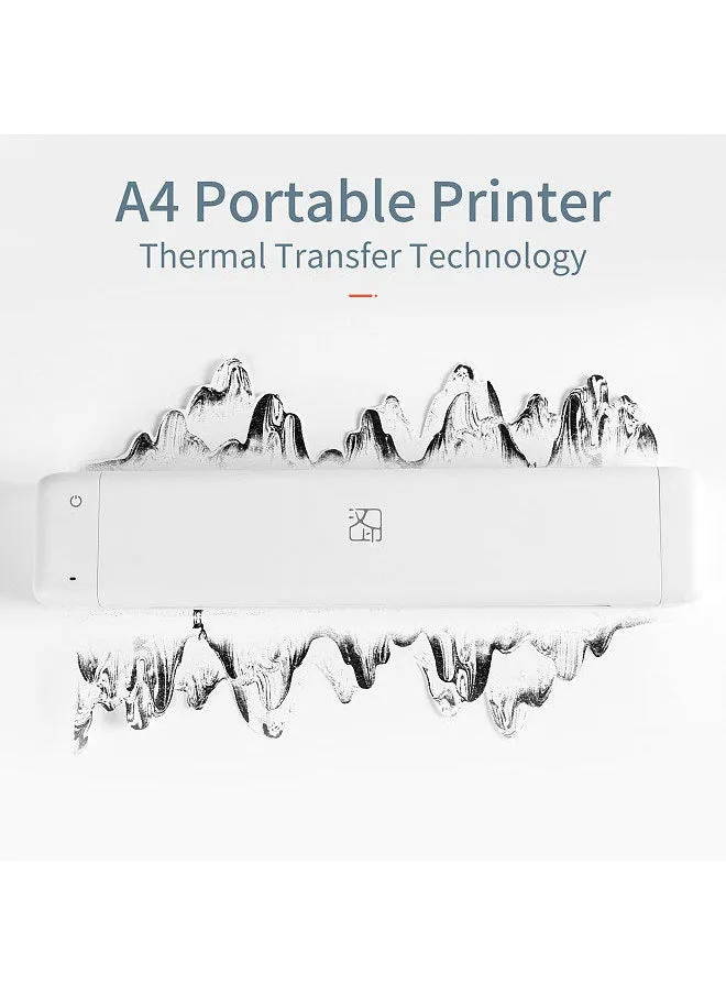 طابعة نقل حرارية محمولة MT800 A4 لاسلكية وUSB متصلة بالكمبيوتر المحمول لطابعة السفر والمدرسة والمكتب مع لفة شريط واحدة-2