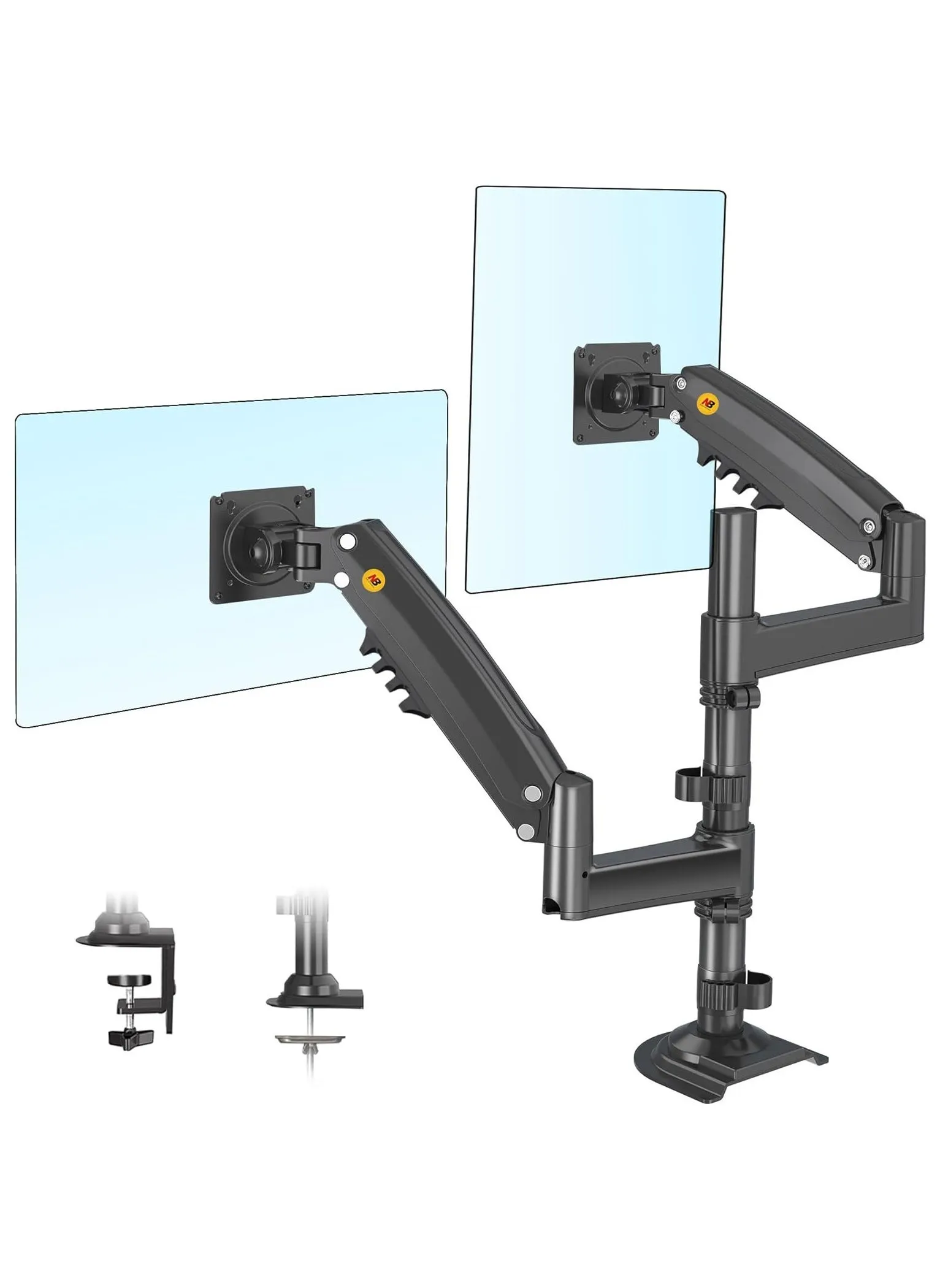 NB H180 Dual Monitor Desk Mount Stand Full Motion Swivel Monitor Arm Gas Spring for 17''- 27'' Computer Monitor from 2kg to 9kg-1