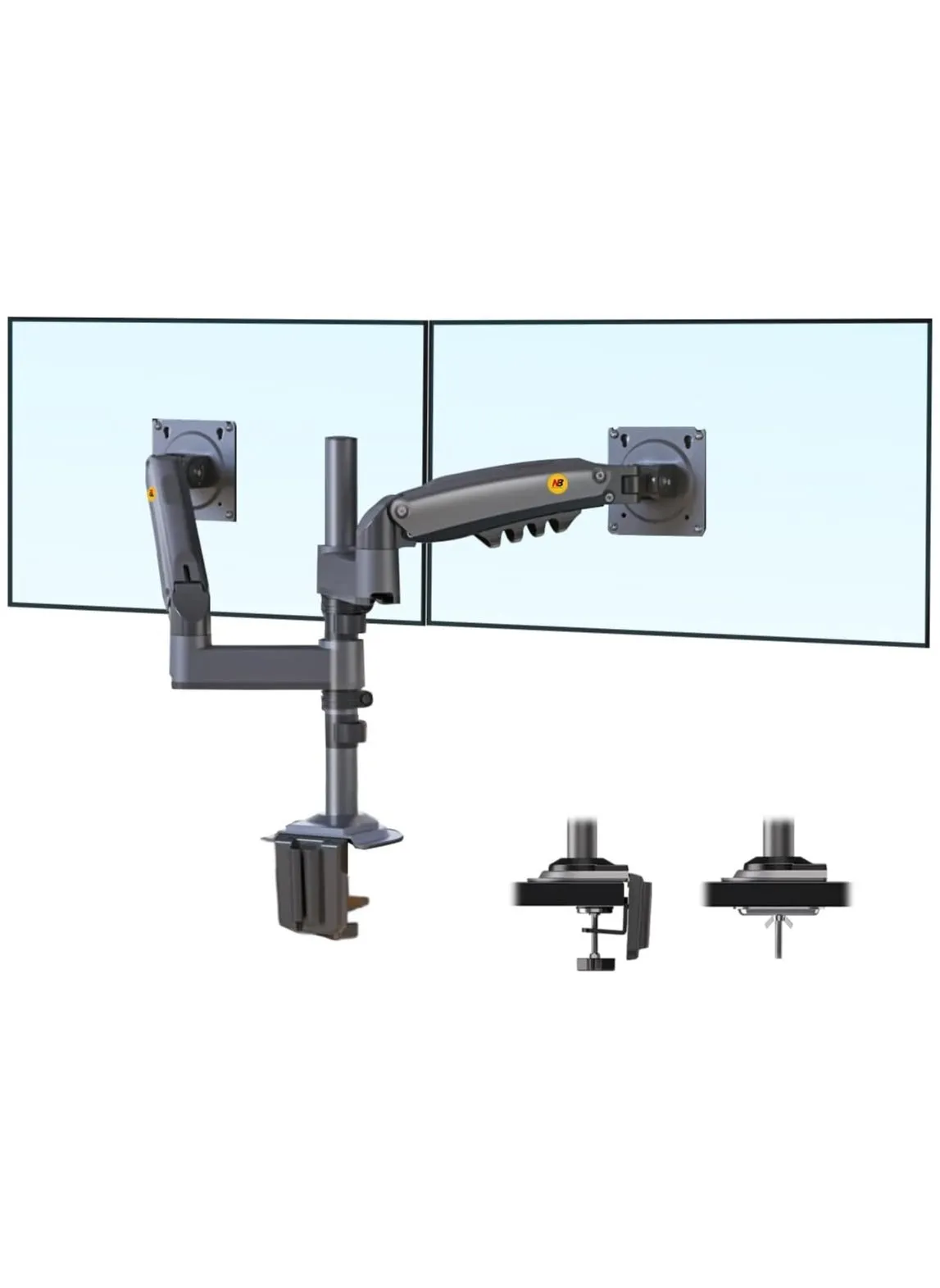 NB H180 Dual Monitor Desk Mount Stand Full Motion Swivel Monitor Arm Gas Spring for 17''- 27'' Computer Monitor from 2kg to 9kg-2