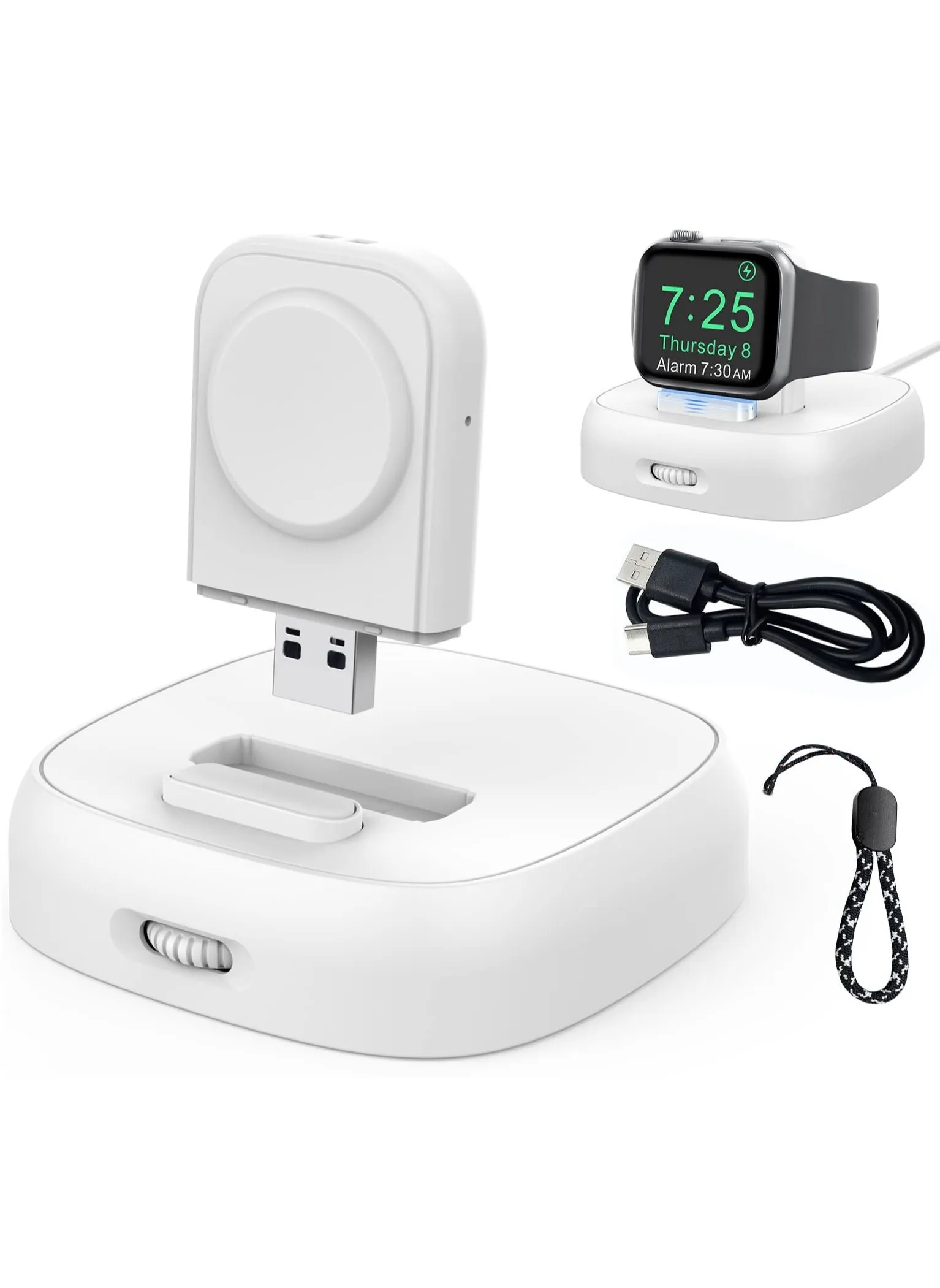 New Charging Stand Compatible With Apple Watch, Portable Watch Charger Stand with Charging Cable,Magnetic Wireless Charging Dock Compatible with Apple Watch Series 7 6 5 4 (45, 44, 42, 41, 40, 38 mm)-1