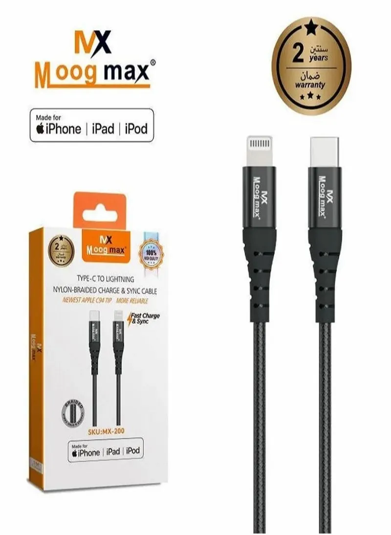 New iPhone Cable Type C Certified by Apple Black-1