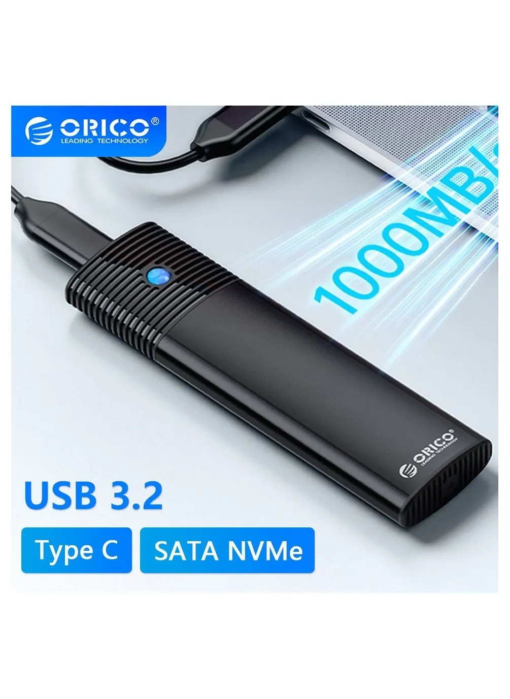 حافظة NVMe الخارجية SSD مع منفذ USB 3.2 Type C وغطاء القرص الصلب 10 جيجابت في الثانية HD صندوق تخزين منزلي-2