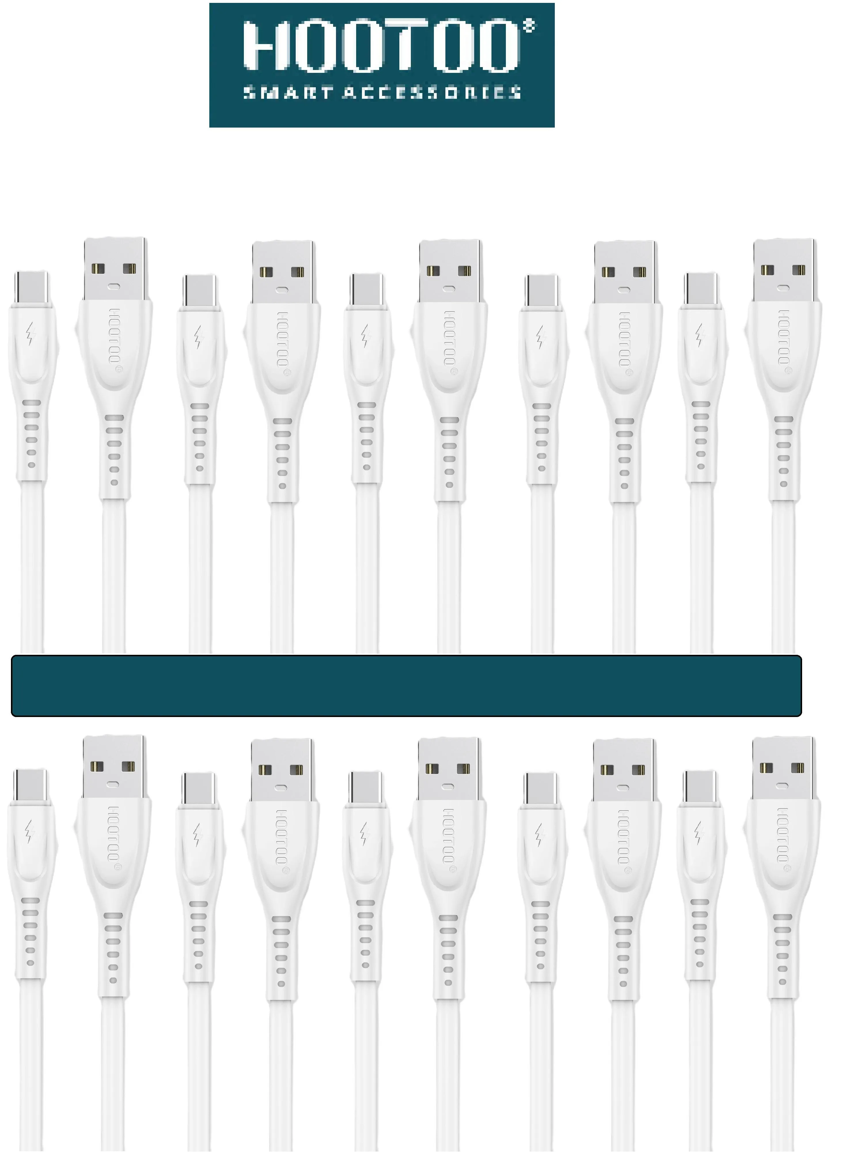 عرض مجموعة 10كيابل USB الى تايب سي من هوتو بطول 1 متر مصنوع من السيليكون الناعم يدعم الشحن السريع ونقل البيانات تدعم حتى 67 واط مناسب لجميع هواتف-1