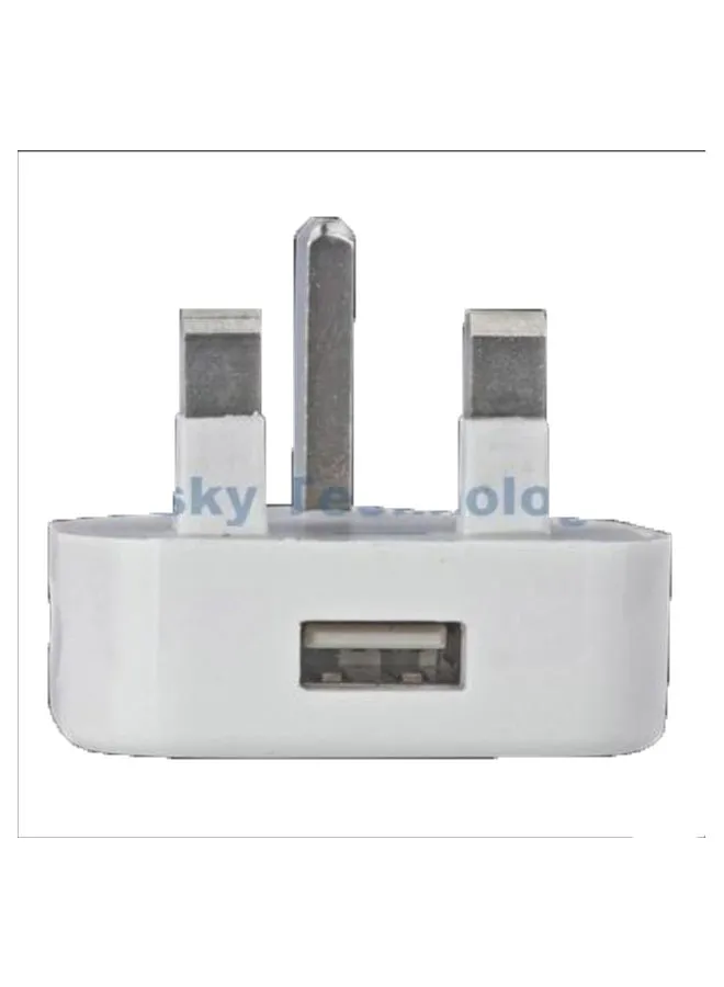 شاحن الحائط بمدخل USB واحد أبيض-2