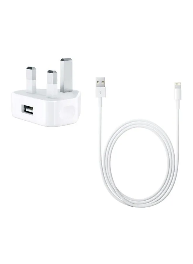 One Usb Port Wall Charger With Usb Data Sync Charging Cable White-1