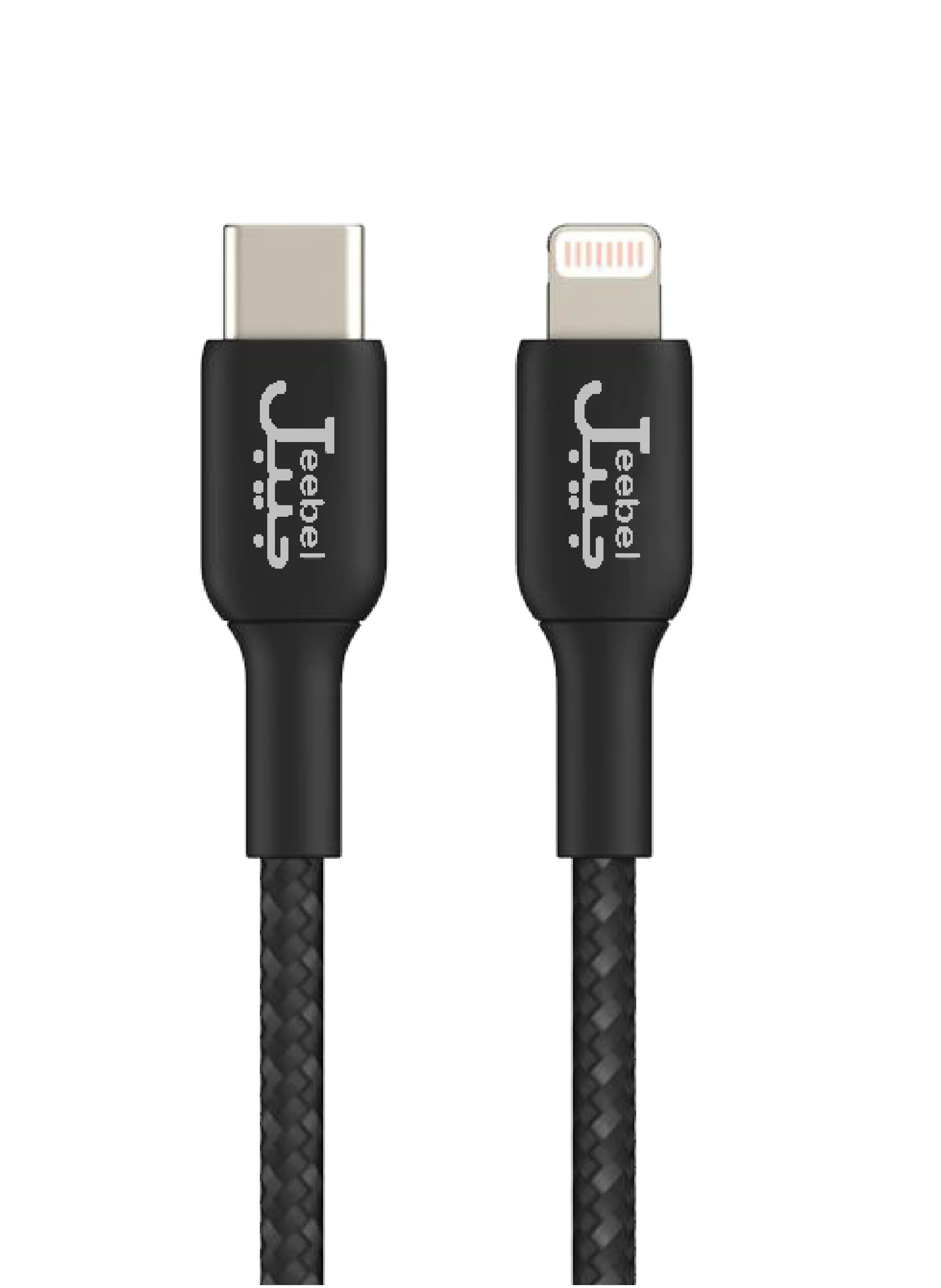 كابل شحن اصلي قماش من لايتنينج الى USB-C بطول 2 متر اسود-1