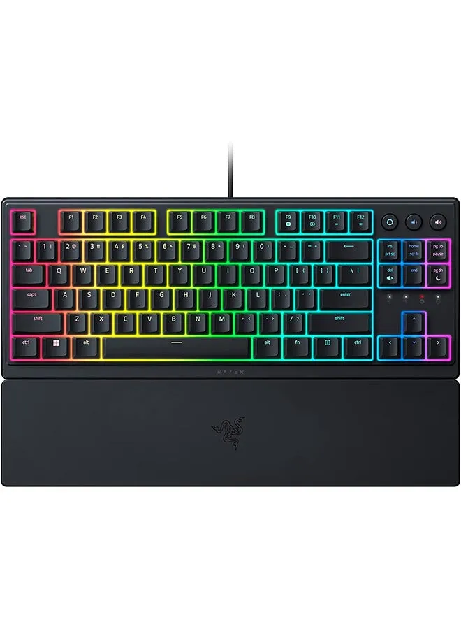 لوحة مفاتيح Ornata V3 TKL للألعاب، مفاتيح منخفضة المستوى، مفاتيح غشاء Mecha، أغطية مفاتيح مطلية بالأشعة فوق البنفسجية، وسائط بإضاءة خلفية، 8 مناطق RGB مقاومة للانسكاب، مسند معصم مغناطيسي-1