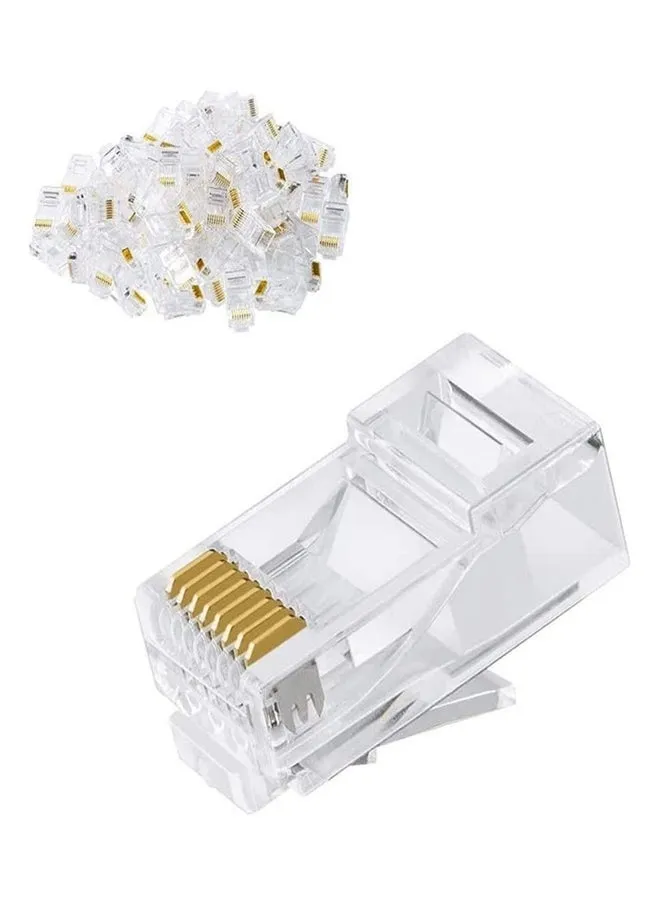 مجموعه من 100 قطعه موصلات وحدات RJ45 CAT5-2