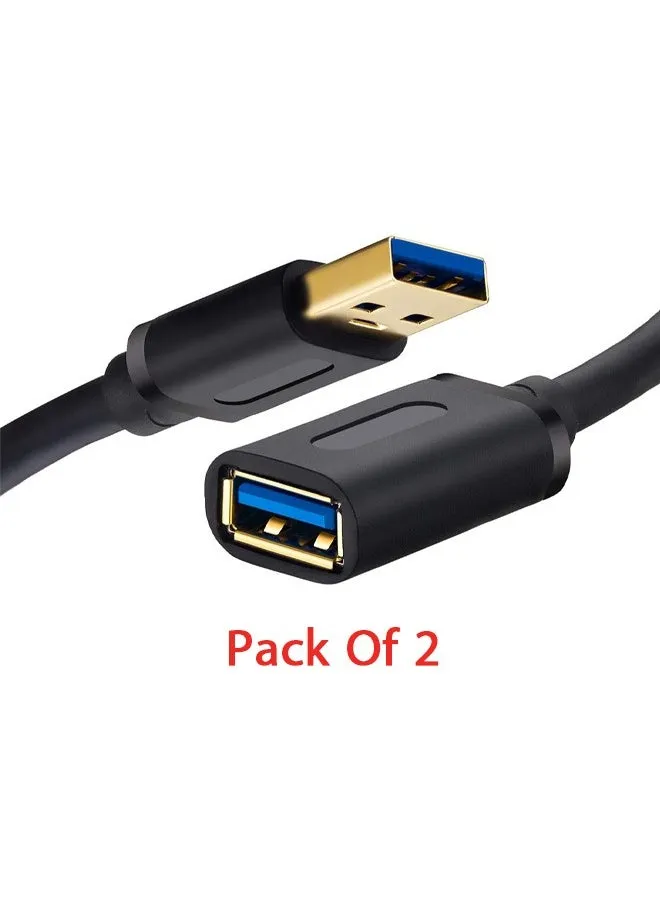 Pack Of 2 Cable1.5M USB 2.0 Type A Male To Female Extension Extender Charging Datax-1