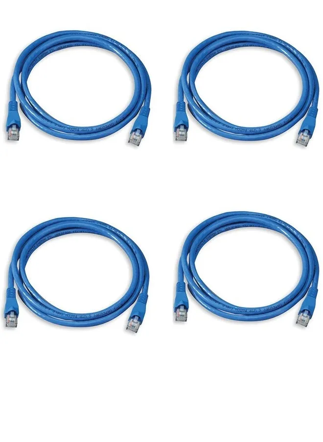 مجموعه من 4 كابل شبكة إيثرنت Cat6 RJ45 بطول 0.5 متر أزرق-1