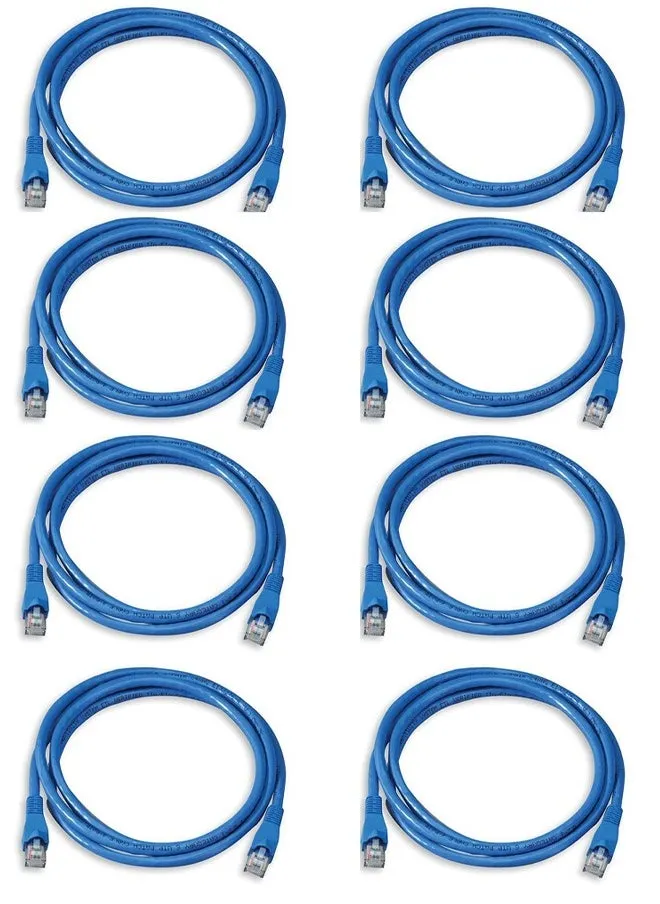 مجموعه من 8 كابل شبكة إيثرنت Cat6 RJ45 بطول 0.5 متر أزرق-1